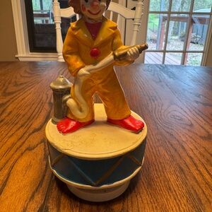 Gorham Firefighter Clown Ceramic Figurine Hand Painted Glossy 1980s
